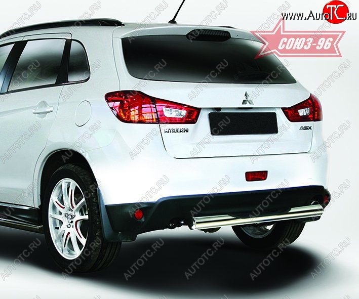 8 909 р. Защита заднего бампера с проступью Souz-96 (d76) Mitsubishi ASX 1-ый рестайлинг (2013-2016)  с доставкой в г. Кемерово
