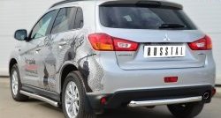 15 849 р. Одинарная защита заднего бампера из трубы диаметром 63 мм SLITKOFF  Mitsubishi ASX (2013-2016) 1-ый рестайлинг  с доставкой в г. Кемерово. Увеличить фотографию 4