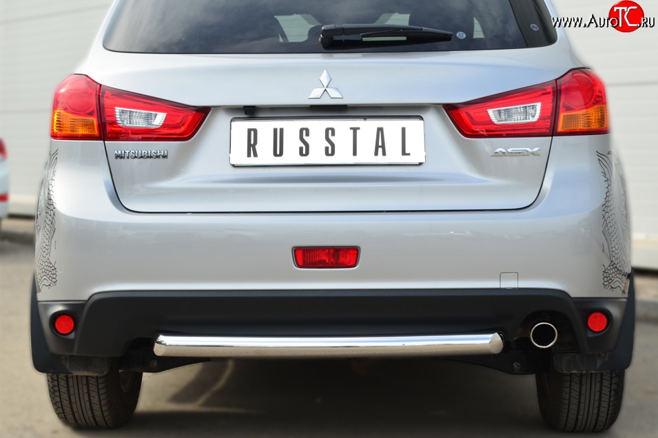 15 849 р. Одинарная защита заднего бампера из трубы диаметром 63 мм SLITKOFF  Mitsubishi ASX (2013-2016) 1-ый рестайлинг  с доставкой в г. Кемерово
