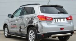10 949 р. Защита заднего бампера (Ø75x42 мм, нержавейка) Russtal Mitsubishi ASX 1-ый рестайлинг (2013-2016)  с доставкой в г. Кемерово. Увеличить фотографию 3