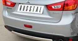 Защита заднего бампера (Ø75x42 мм, нержавейка) Russtal Mitsubishi ASX 1-ый рестайлинг (2013-2016)