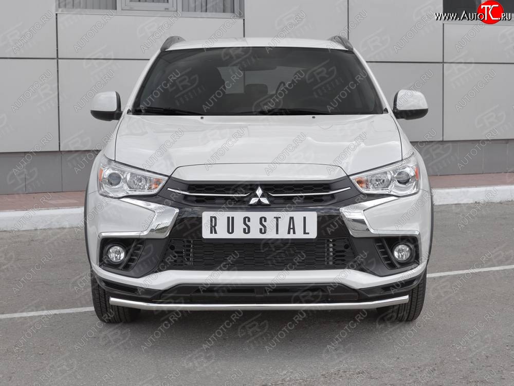 14 999 р. Защита переднего бампера (Ø42 мм, нержавейка) SLITKOFF  Mitsubishi ASX (2017-2020) 2-ой рестайлинг  с доставкой в г. Кемерово