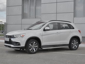 14 999 р. Защита переднего бампера (Ø42 мм, нержавейка) SLITKOFF  Mitsubishi ASX (2017-2020) 2-ой рестайлинг  с доставкой в г. Кемерово. Увеличить фотографию 2