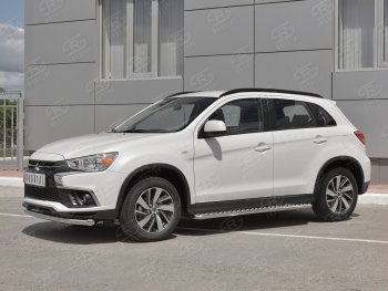 15 299 р. Защита переднего бампера (Ø63 мм, секции, нержавейка) SLITKOFF  Mitsubishi ASX (2017-2020) 2-ой рестайлинг  с доставкой в г. Кемерово. Увеличить фотографию 2