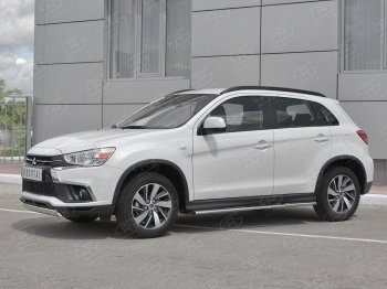 11 599 р. Защита переднего бампера (Ø75x42 мм, нержавейка) Russtal технику из списка применимости  с доставкой в г. Кемерово. Увеличить фотографию 2