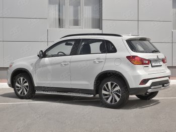 16 699 р. Защита заднего бампера (Ø63/2 по 42 мм, нержавейка) SLITKOFF  Mitsubishi ASX (2017-2020) 2-ой рестайлинг  с доставкой в г. Кемерово. Увеличить фотографию 2