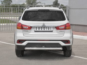 Защита заднего бампера (Ø63 мм, нержавейка) RUSSTAL Mitsubishi ASX (2017-2020) 2-ой рестайлинг