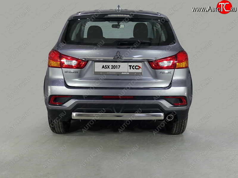 15 899 р. Защита заднего бампера (овальная) ТСС (нержавейка d75х42 мм)  Mitsubishi ASX (2017-2020) 2-ой рестайлинг  с доставкой в г. Кемерово