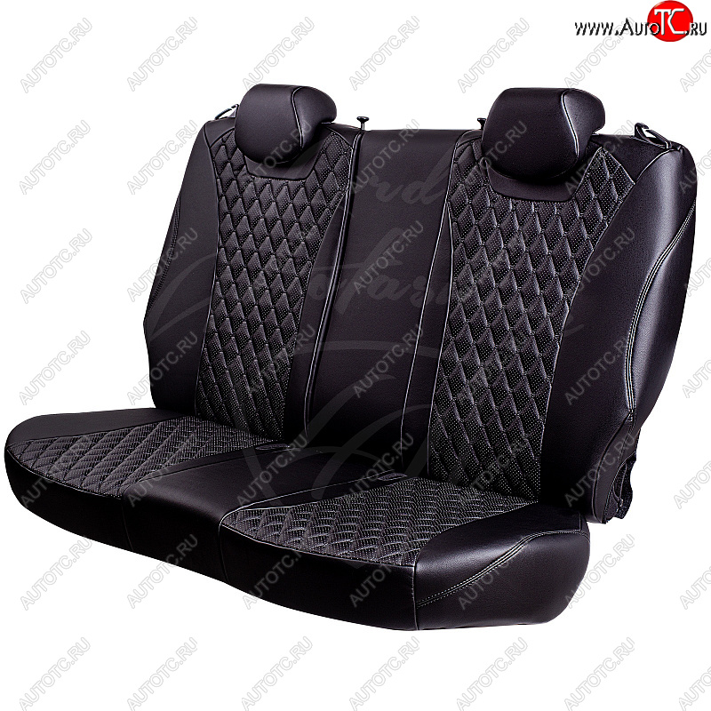 13 949 р. Чехлы для сидений Lord Autofashion Байрон (экокожа, раздельная спинка, 3 Г-образных подголовника)  Mitsubishi ASX (2010-2020) дорестайлинг, 1-ый рестайлинг, 2-ой рестайлинг (Черный, вставка черная, строчка черная)  с доставкой в г. Кемерово