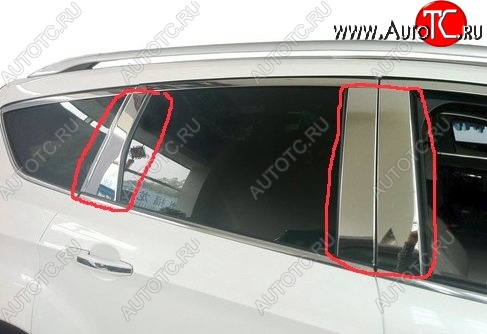 4 749 р. Центральные накладки на стойки дверей СТ Mitsubishi ASX 1-ый рестайлинг (2013-2016) (Неокрашенные)  с доставкой в г. Кемерово