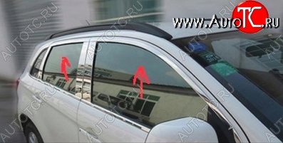6 899 р. Верхние накладки на окна дверей СТ Mitsubishi ASX дорестайлинг (2010-2012) (Неокрашенные)  с доставкой в г. Кемерово
