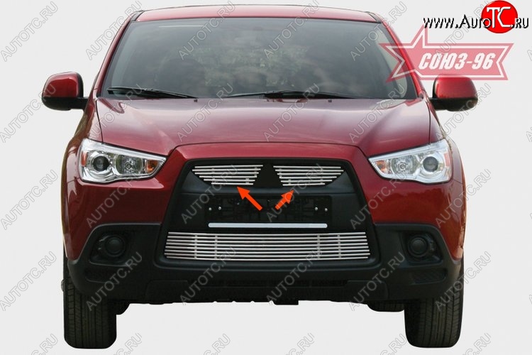 3 959 р. Декоративные элементы решетки радиатора Souz-96 (d10) Mitsubishi ASX дорестайлинг (2010-2012)  с доставкой в г. Кемерово