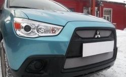 4 049 р. Сетка на бампер Allest (матовый хром) Mitsubishi ASX дорестайлинг (2010-2012)  с доставкой в г. Кемерово. Увеличить фотографию 2