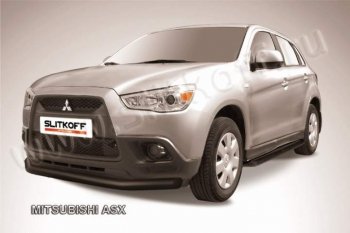 10 399 р. Защита переднего бампера из трубы d76 Slitkoff  Mitsubishi ASX (2010-2012) дорестайлинг (Цвет: серебристый)  с доставкой в г. Кемерово. Увеличить фотографию 1