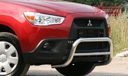 8 999 р. Защита переднего бампера Souz-96 (d60)  Mitsubishi ASX (2010-2012) дорестайлинг  с доставкой в г. Кемерово. Увеличить фотографию 2
