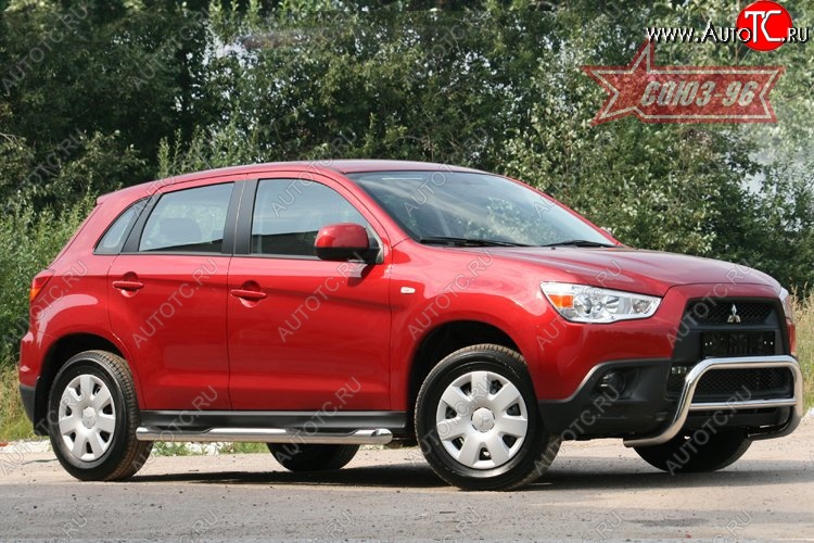 8 999 р. Защита переднего бампера Souz-96 (d60)  Mitsubishi ASX (2010-2012) дорестайлинг  с доставкой в г. Кемерово