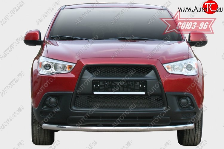 8 369 р. Защита переднего бампера одинарная Souz-96 (d60) Mitsubishi ASX дорестайлинг (2010-2012)  с доставкой в г. Кемерово