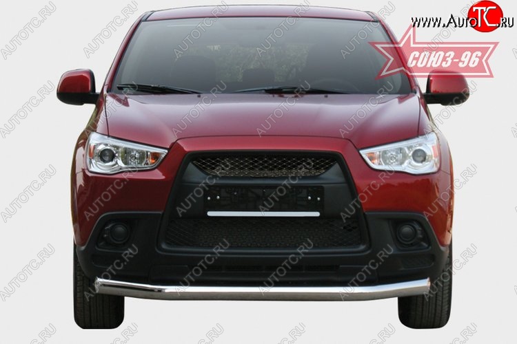 8 234 р. Защита переднего бампера Souz-96 (d76)  Mitsubishi ASX (2010-2012) дорестайлинг  с доставкой в г. Кемерово