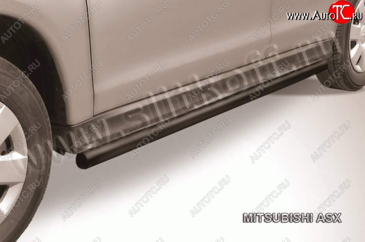 11 699 р. Защита порогов Slitkoff Mitsubishi ASX дорестайлинг (2010-2012) (Цвет: серебристый)  с доставкой в г. Кемерово