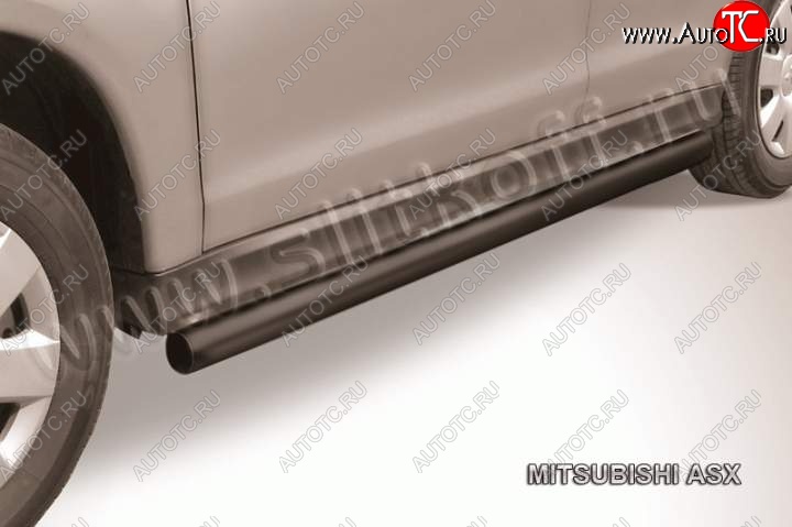 12 849 р. Защита порогов Slitkoff Mitsubishi ASX дорестайлинг (2010-2012) (Цвет: серебристый)  с доставкой в г. Кемерово