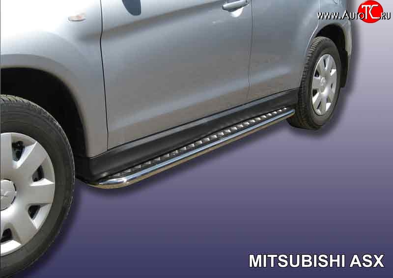 16 999 р. Широкая защита порогов Slitkoff  Mitsubishi ASX (2010-2012) дорестайлинг  с доставкой в г. Кемерово