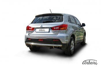 12 149 р. Защита заднего бампера Arbori (нержавейка, 1 труба d57 mm). Mitsubishi ASX дорестайлинг (2010-2012)  с доставкой в г. Кемерово. Увеличить фотографию 2