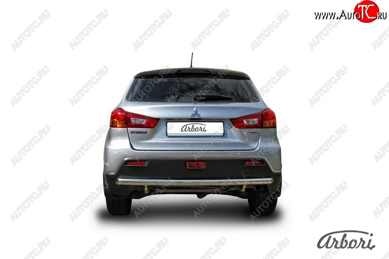 12 149 р. Защита заднего бампера Arbori (нержавейка, 1 труба d57 mm). Mitsubishi ASX дорестайлинг (2010-2012)  с доставкой в г. Кемерово