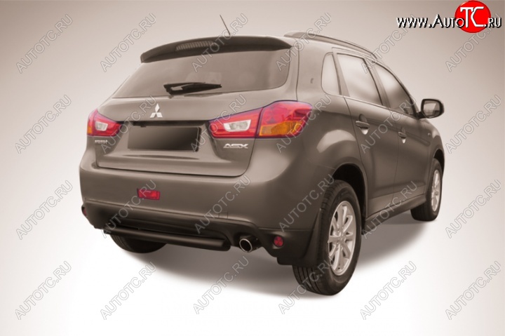 6 839 р. Защита заднего бампера Arbori (короткая, черная, 1 труба d76 mm). Mitsubishi ASX 1-ый рестайлинг (2013-2016)  с доставкой в г. Кемерово