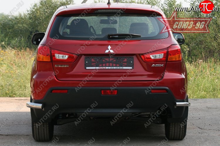 7 739 р. Защита заднего бампера из боковых уголков Souz-96 (d42) Mitsubishi ASX дорестайлинг (2010-2012)  с доставкой в г. Кемерово