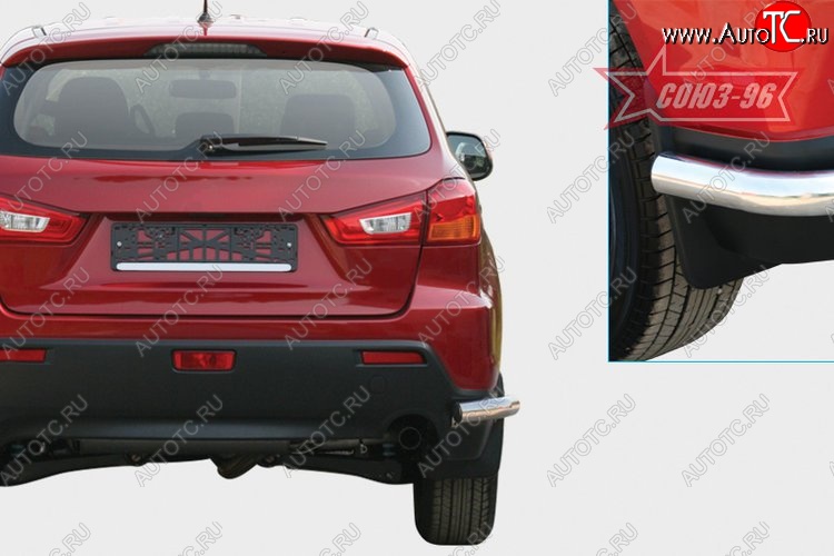 7 505 р. Защита заднего бампера Souz-96 из боковых уголков (d60) Mitsubishi ASX дорестайлинг (2010-2012)  с доставкой в г. Кемерово