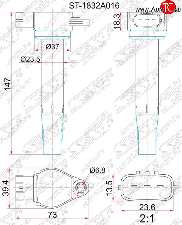 1 369 р. Катушка зажигания SAT  Mitsubishi ASX - Outlander  XL  с доставкой в г. Кемерово