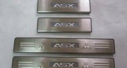 5 349 р. Накладки на порожки автомобиля СТ Mitsubishi ASX дорестайлинг (2010-2012)  с доставкой в г. Кемерово. Увеличить фотографию 3