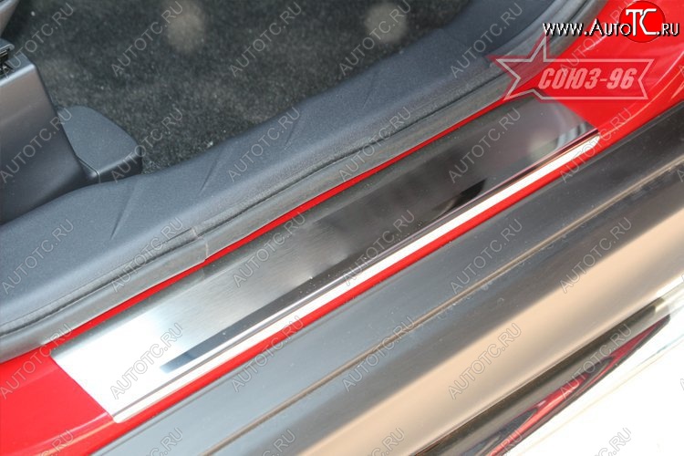 2 564 р. Накладки на внутренние пороги Souz-96 (без логотипа) Mitsubishi ASX 1-ый рестайлинг (2013-2016)  с доставкой в г. Кемерово