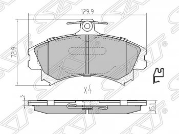 979 р. Колодки тормозные SAT (передние)  Mitsubishi Carisma - Colt ( Z20, Z30 хэтчбэк 3 дв.,  Z30)  с доставкой в г. Кемерово. Увеличить фотографию 1