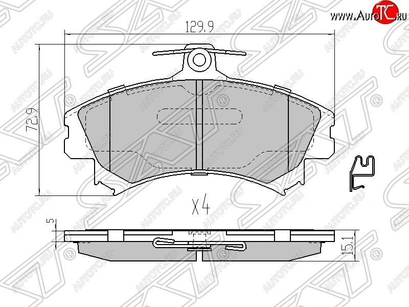 979 р. Колодки тормозные SAT (передние)  Mitsubishi Carisma - Colt ( Z20, Z30 хэтчбэк 3 дв.,  Z30)  с доставкой в г. Кемерово