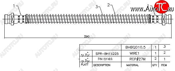 799 р. Тормозной шланг SAT (передний)  Mitsubishi Challenger  K9-W - Pajero Sport  PA  с доставкой в г. Кемерово