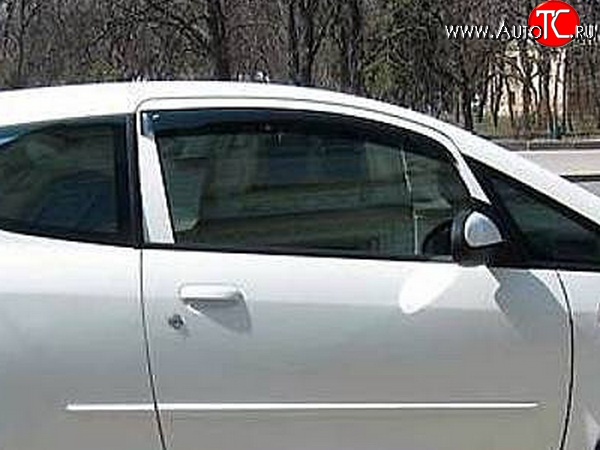 999 р. Комплект дефлекторов окон (ветровиков) 2 шт. 3 дв. (рестайлинг) Russtal Mitsubishi Colt Z20, Z30 хэтчбэк 3 дв. дорестайлинг (2002-2009)  с доставкой в г. Кемерово