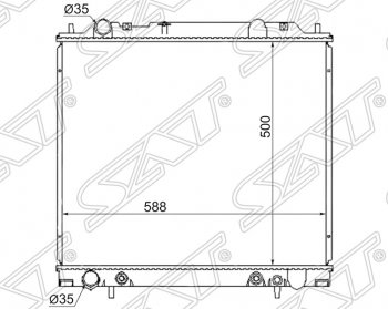 9 849 р. Радиатор двигателя (пластинчатый, 3.0, МКПП/АКПП) SAT Mitsubishi Delica 4 рестайлинг (1997-2007)  с доставкой в г. Кемерово. Увеличить фотографию 1