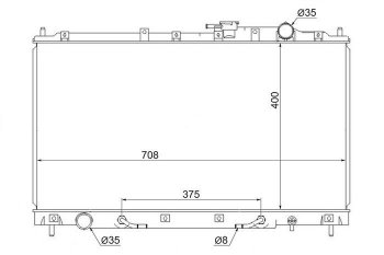 8 799 р. Радиатор двигателя (пластинчатый, 2.5/3.5, МКПП/АКПП) SAT Mitsubishi Diamante (1995-2005)  с доставкой в г. Кемерово. Увеличить фотографию 1