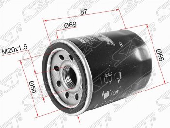 389 р. Фильтр масляный (KK,KL# 2.4 4WD 4N15, N80,90# S4FA/T) SAT  Mitsubishi Diamante - Galant  9  с доставкой в г. Кемерово. Увеличить фотографию 1