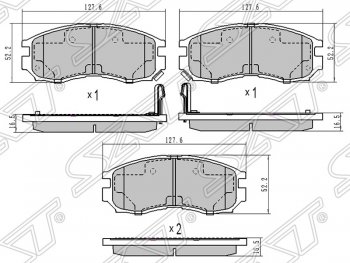 1 189 р. Колодки тормозные SAT (передние)  Mitsubishi Eclipse - Mirage  CJ,CK,CL,CM  с доставкой в г. Кемерово. Увеличить фотографию 1