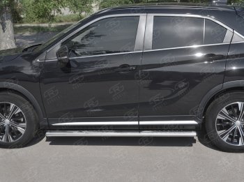 19 399 р. Пороги труба 120х60 овал с проступью Russtal Mitsubishi Eclipse Cross GK дорестайлинг (2017-2021)  с доставкой в г. Кемерово. Увеличить фотографию 2