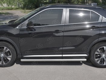 70 999 р. Пороги труба d63 Russtal Mitsubishi Eclipse Cross GK дорестайлинг (2017-2021) (Скошенные края)  с доставкой в г. Кемерово. Увеличить фотографию 3