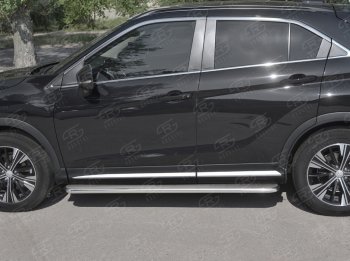77 999 р. Пороги труба d42 с листом Russtal Mitsubishi Eclipse Cross GK дорестайлинг (2017-2021) (Лист алюм, проф. нерж)  с доставкой в г. Кемерово. Увеличить фотографию 2