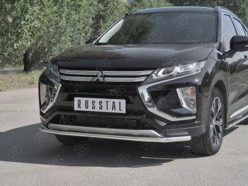 14 999 р. Защита переднего бампера (Ø42 мм, нержавейка) SLITKOFF  Mitsubishi Eclipse Cross  GK (2017-2021) дорестайлинг  с доставкой в г. Кемерово. Увеличить фотографию 4