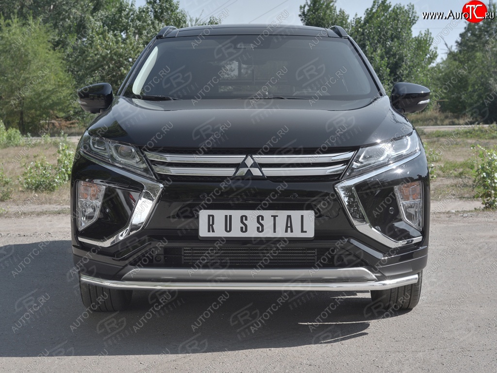 14 999 р. Защита переднего бампера (Ø42 мм, нержавейка) SLITKOFF  Mitsubishi Eclipse Cross  GK (2017-2021) дорестайлинг  с доставкой в г. Кемерово