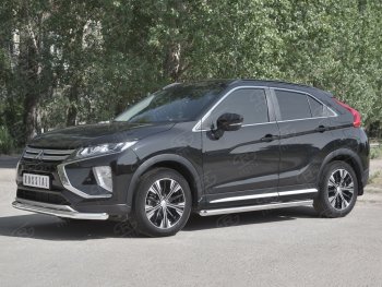 15 299 р. Защита переднего бампера (Ø63 мм, нержавейка) SLITKOFF Mitsubishi Eclipse Cross GK дорестайлинг (2017-2021)  с доставкой в г. Кемерово. Увеличить фотографию 2
