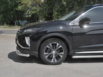 15 299 р. Защита переднего бампера (Ø63 мм, нержавейка) SLITKOFF Mitsubishi Eclipse Cross GK дорестайлинг (2017-2021)  с доставкой в г. Кемерово. Увеличить фотографию 3