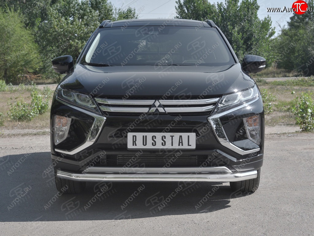 15 299 р. Защита переднего бампера (Ø63 мм, нержавейка) SLITKOFF Mitsubishi Eclipse Cross GK дорестайлинг (2017-2021)  с доставкой в г. Кемерово