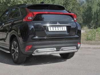16 699 р. Защита заднего бампера (2 трубы Ø63 и 42 мм, нержавейка) SLITKOFF  Mitsubishi Eclipse Cross  GK (2017-2021) дорестайлинг  с доставкой в г. Кемерово. Увеличить фотографию 4